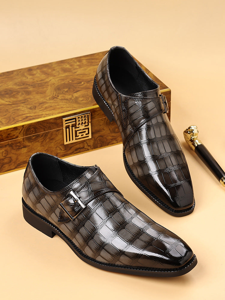 Cressentia — Croc-Embossed Leather Oxfords