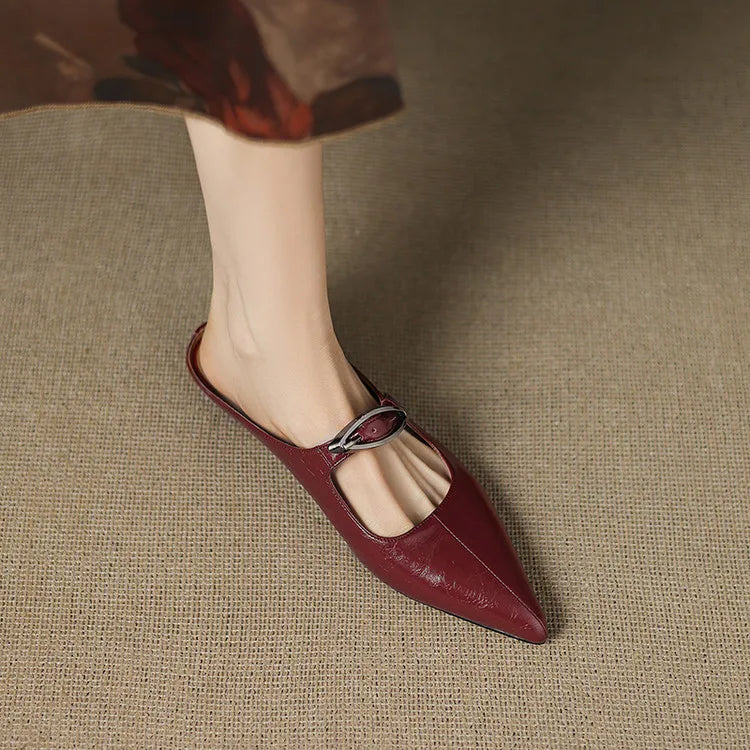 Lorienne Grace Leather Slides