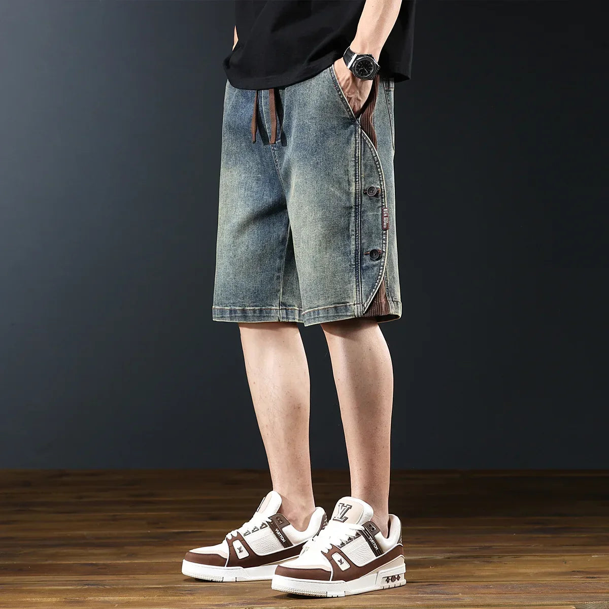 DARLINGTON - Denim Corduroy Shorts