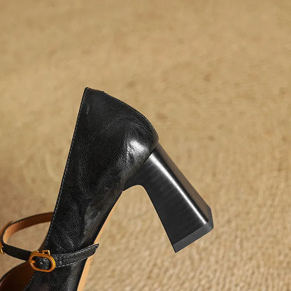 Aleria - Square-Toe Leather Pumps