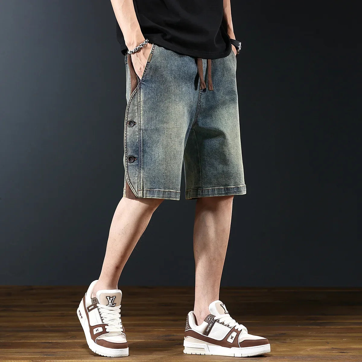 DARLINGTON - Denim Corduroy Shorts