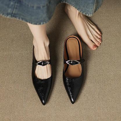 Lorienne Grace Leather Slides