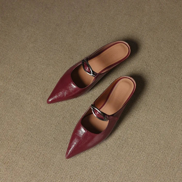 Lorienne Grace Leather Slides