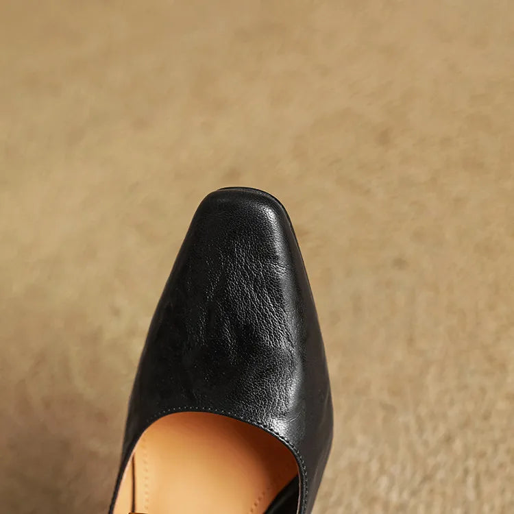 Aleria - Square-Toe Leather Pumps