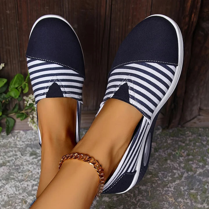 Viverra - Striped Orthopedic Slip-On Sneakers