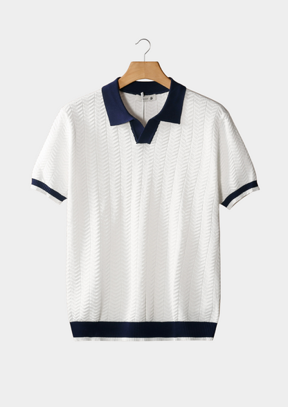 SOLARO — Chevron Knit Polo