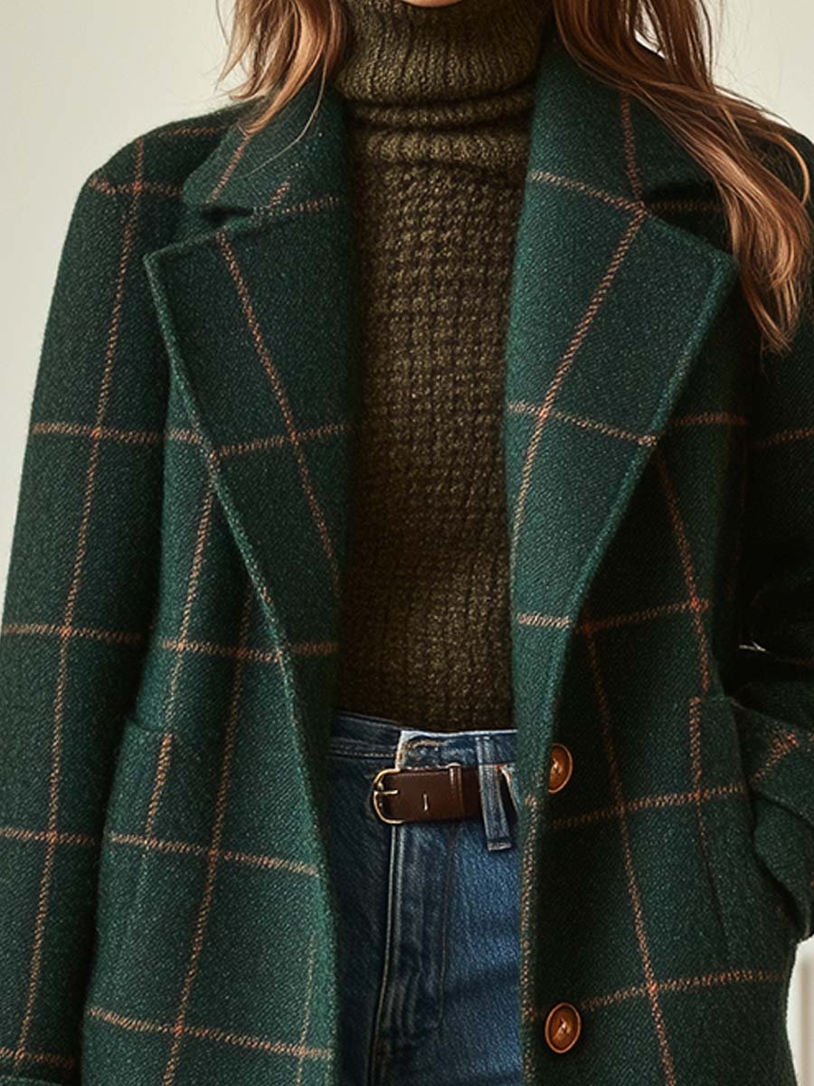 Aurora Belle — Plaid Elegance Coat
