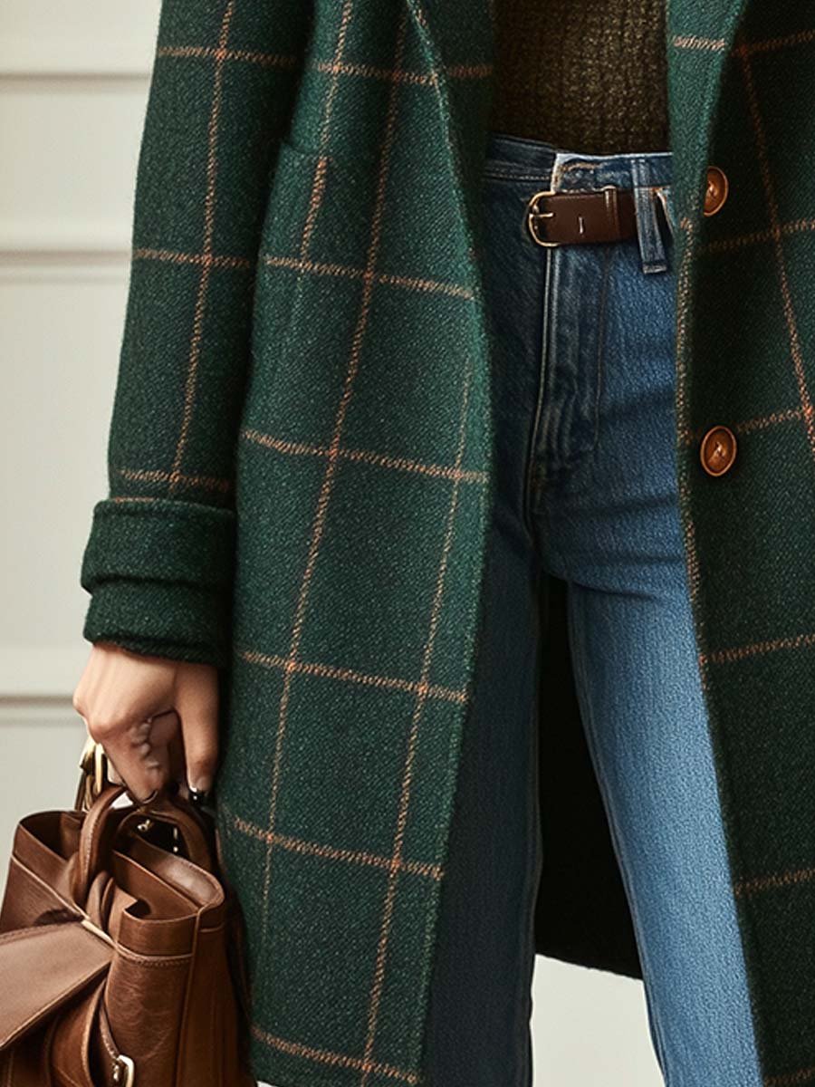 Aurora Belle — Plaid Elegance Coat