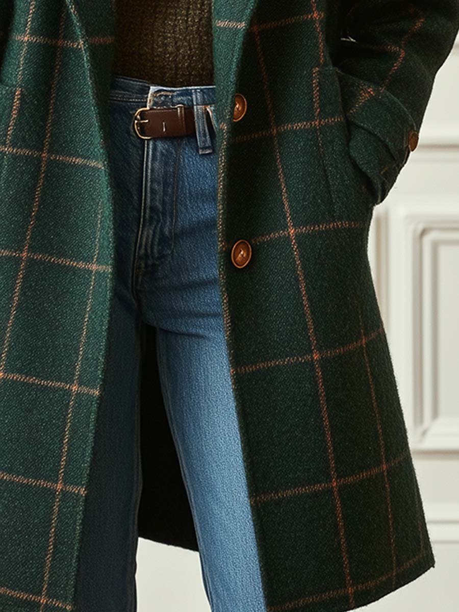 Aurora Belle — Plaid Elegance Coat